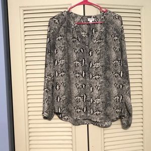 J Crew Snake Skin Print Button Down Blouse (L)